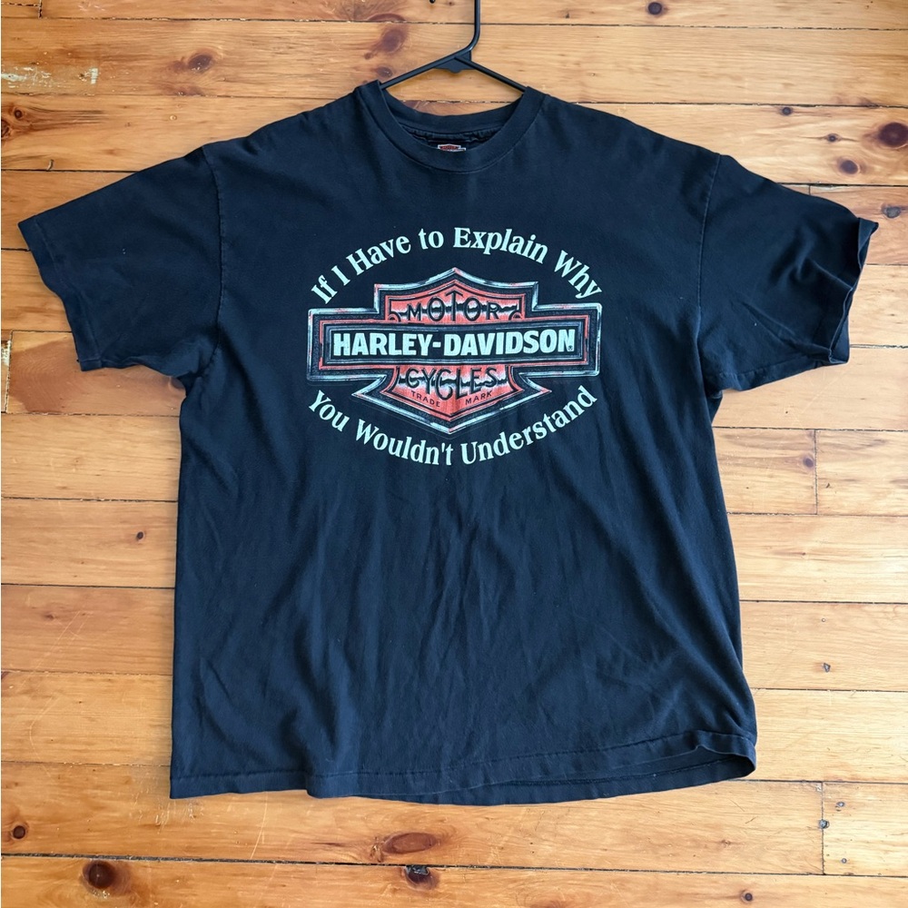 Vintage Harley Davidson XL 2-sided T-shirt Bridgeport, single stitch 90s 80s